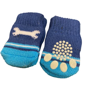 Modré psie ponožky s motívom kostičky, protišmyková podrážka, viac veľkostí