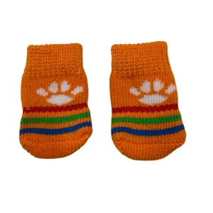 Oranžové psie ponožky s labkovým protišmykom, dostupné vo viacerých veľkostiach