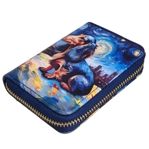 Malá peňaženka na zips s jazvečíkom v štýle Van Gogh