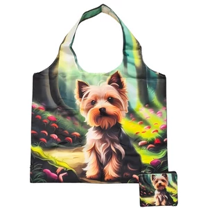 Yorkshire terrier mintás összehajtható bevásárlótáska tároló tokban