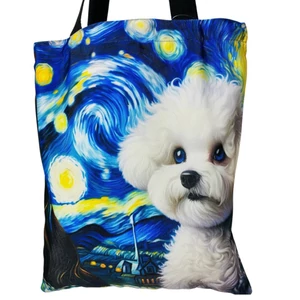 Veľká plátená taška s bišónikom v štýle Van Gogha