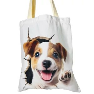 Veľká plátená taška s motívom foxteriéra