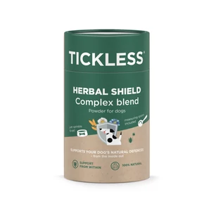Tickless® HerbalShield Complex Blend komplexný prášok – prirodzená ochrana kože a srsti, doplnková ochrana proti blchám a kliešťom pre psov 100 g