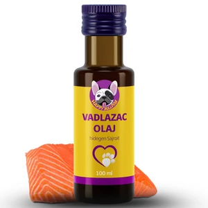 100 % Olej z divokého lososa – za studena lisovaný, surový, 100 ml – HAPPY BULLDOG