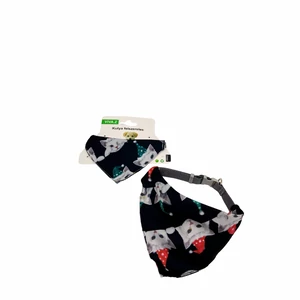 Šatka pre psa s motívom mačky, s nastaviteľným obojkom - veľkosť M