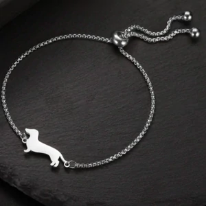  BASIC tacskó karkötő, ezüst, csúszó labdás állítással