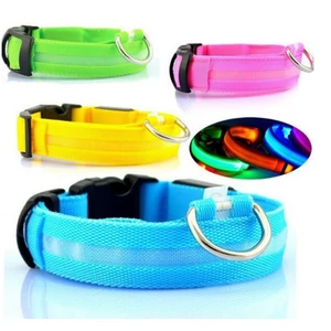 Svietiaci nočný LED obojok pre psov – dostupný v rôznych farbách a veľkostiach