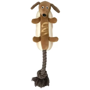 Plush hot-dog jazvečík hračka pre psov