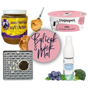 Štartovacia súprava lick mat s arašidovým maslom, yogupet kefírom a jogurtom