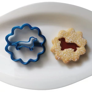 Súprava na vykrajovanie linzerov v tvare jazvečíka, modrá