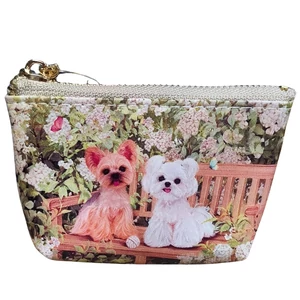 Mini kozmetická taštička so vzorom yorkšírskeho teriéra a bišóna