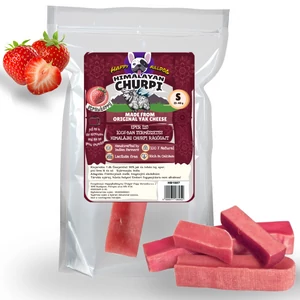 Jahodová príchuť 100% prírodný Himalájsky rýchlokorálový syr, HAPPY BULLDOG, S