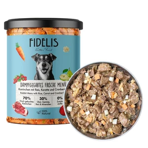 FIDELIS Varené králičie menu s ryžou, mrkvou a čučoriedkami (v skle), 400 g