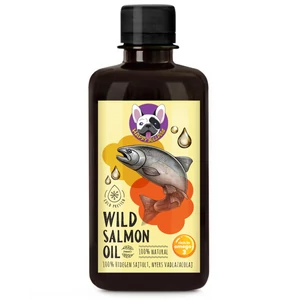 100 % prémiový olej z divého lososa, za studena lisovaný, surový, s vysokým obsahom omega 3, 250 ml, HAPPY BULLDOG