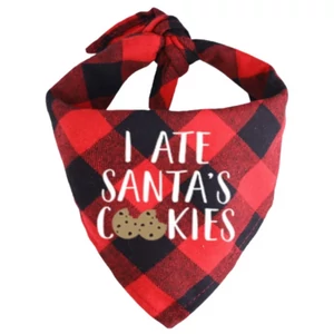 Vianočná šatka pre psa &quot;I ate Santa's cookies&quot; 