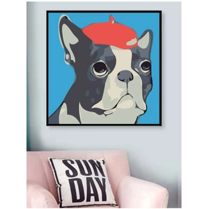 BASIC Diamantový malovací set, Francúzsky buldog, 30x30 cm, bez rámu