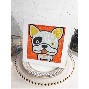 BASIC detský set na diamantové maľovanie, francúzsky buldog, 15x15 cm, bez rámu