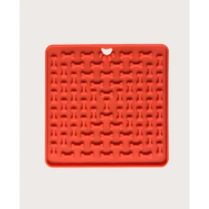 Lick Mat v tvare kosti, červený