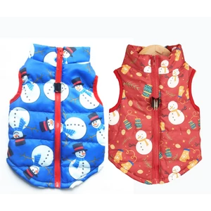 Nepremokavá zimná vesta pre psa, s motívom snehuliaka, dostupná vo viacerých farbách a veľkostiach