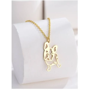 Francúzsky buldog náhrdelník, zlatý