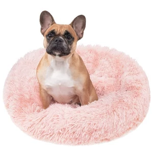 Púdrovo ružový, extra mäkký, chlpatý pelech pre domáce zvieratá - 60 cm