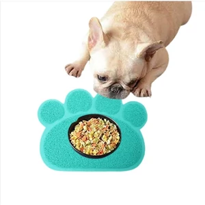 Podložka pod misky v tvare labky, tyrkysová