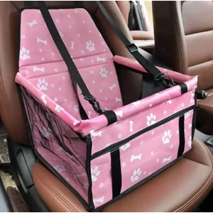 Skladacia bezpečnostná sedačka pre psa do auta, prenoska pre domáce zvieratá, ružová so vzorom