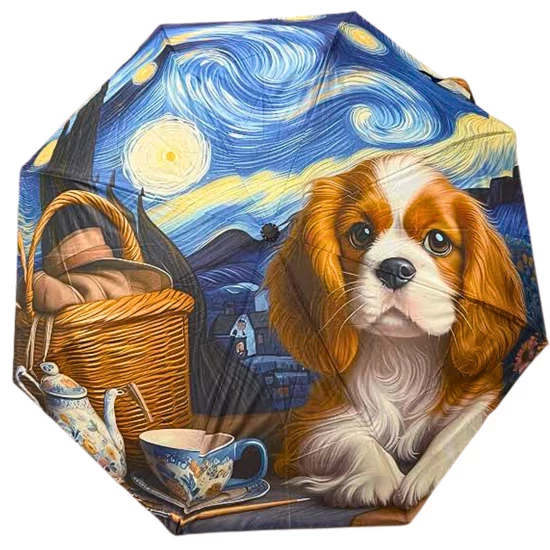 Van Gogh štýlový skladací dáždnik so španielom