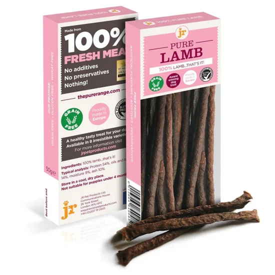 100 % jahňacie mäso – maškrta v tyčinke 50 g – JR Pet Products
