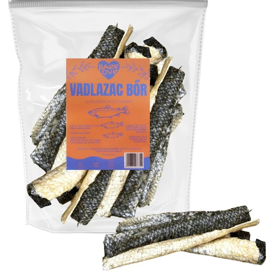 Koža z divokého lososa pre psov, 5 ks, cca 18–22 cm – BARF LOVE