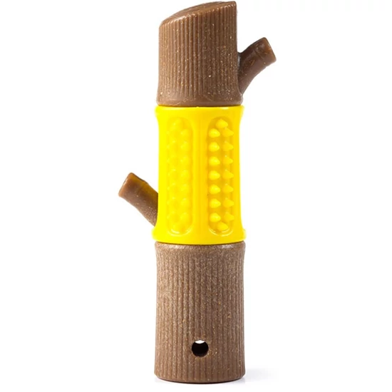 Odolná bambusová tyčinka pre psov z prírodného dreva, 12,7 x 3,2 cm, žltá