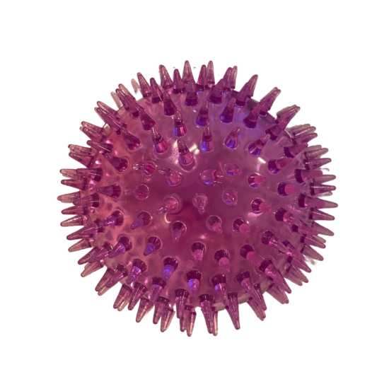 Kiharaphatatlan fogtisztító labda kutyáknak, 12 cm, lila