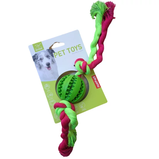 Denta Fun mätová čistiaca gumová loptička s lanom, 5 cm