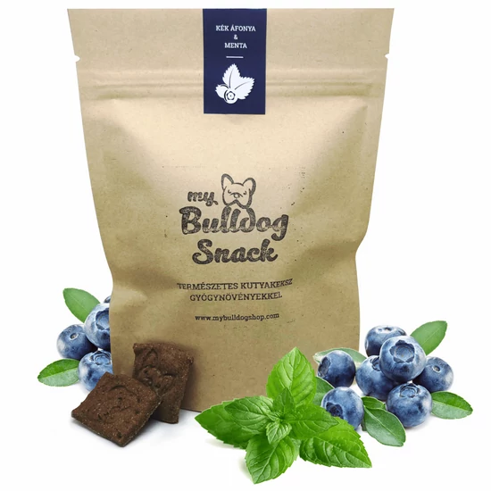 My Bulldog Snack – Prírodné psie keksíky s bylinkami, Čučoriedka - mäta