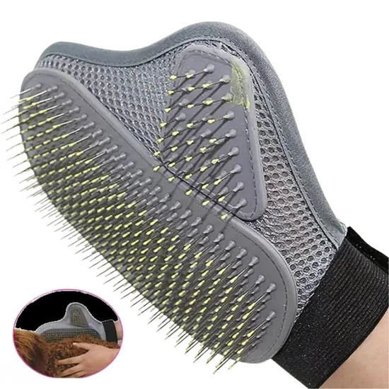 Odstraňovač podsady masážna rukavica pre psov s dlhými chlpmi