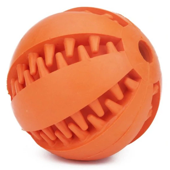 Denta Fun mätová čistiaca gumová loptička – 7 cm, oranžová