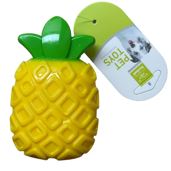 Pískajúca ananásová hračka pre psov, 12 cm