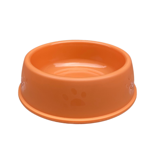 Plastová miska pre psov s potlačou labiek, 500 ml, oranžová