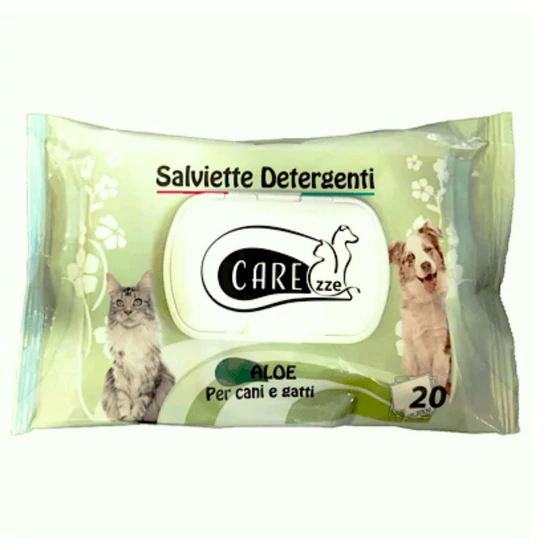 Carezze vlhčené utierky s vôňou Aloe vera pre malé zvieratá, 20 ks