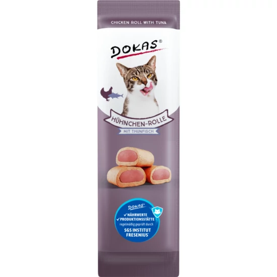Dokas kuracie rolky s tuniakovou náplňou pre mačky, 10 g