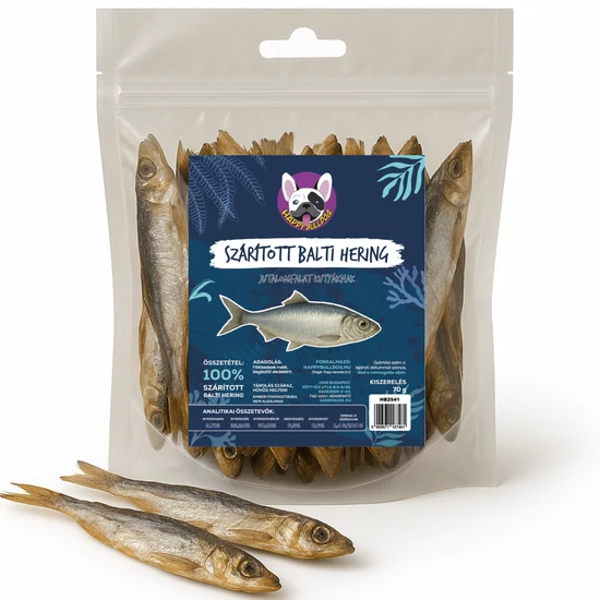 Sušený baltský sleď, 70 g, HAPPY BULLDOG