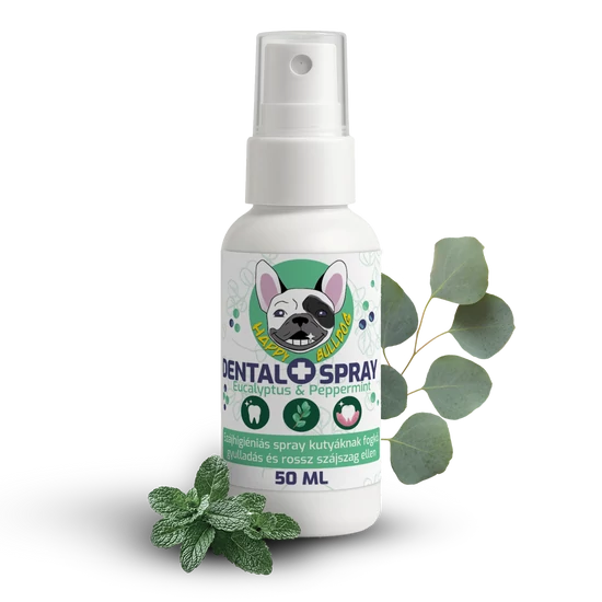 Happy Bulldog DENTAL SPRAY proti zubnému kameňu, zápalu a zápachu z úst, 50 ml