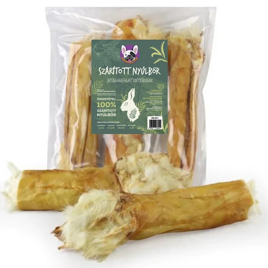 Sušená králičia koža 100 g, HAPPY BULLDOG