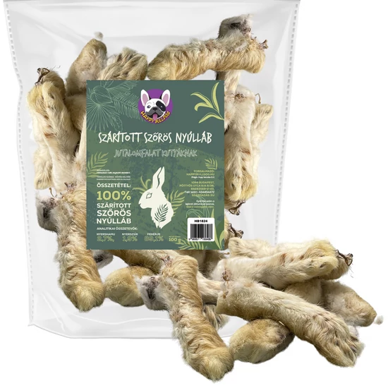 Sušené chlpaté králičie stehno, 200 g, HAPPY BULLDOG