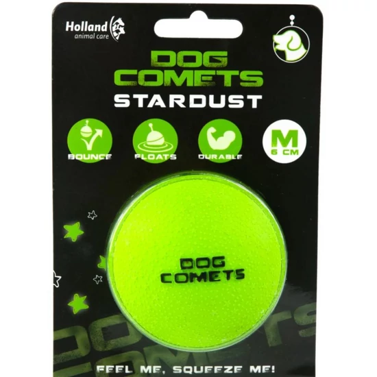 DOG-COMETS Stardust 100% lopta z prírodného kaučuku, 6 cm (M), zelená