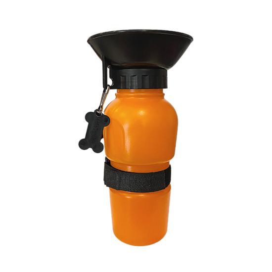 Prenosná fľaša na vodu pre psov, oranžová