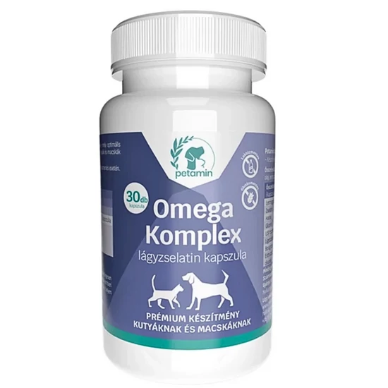 Omega Komplex (Omega 3,6,9) prírodné mäkké želatínové kapsuly pre psov a mačky, 30 kapsúl – PETAMIN