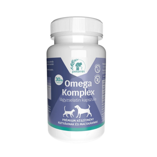 Omega Complex (Omega 3,6,9) prírodné mäkké želatínové kapsule pre psy a mačky, 30 kapsúl - PETAMIN