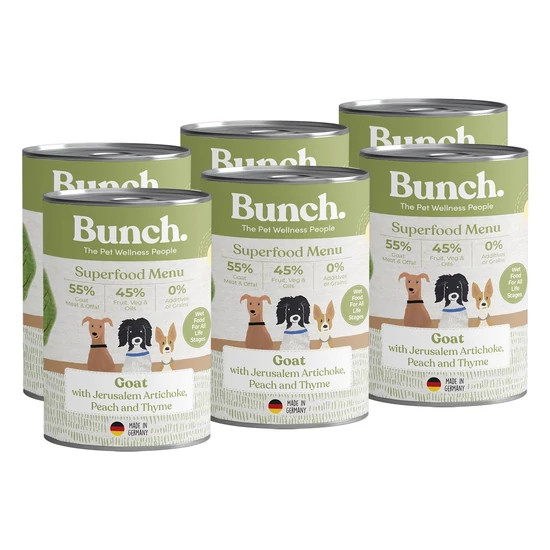BUNCH Uvarený Kozi Menu s jeruzalemskou artičokou, mrkvou a jablkami, 6 x 400 g