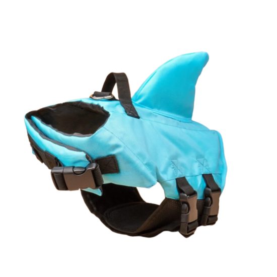 Záchranná vesta pre psy so žraločou kožou L (20-28 kg), modrá
